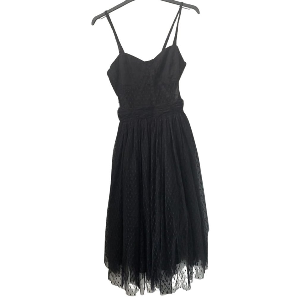 Black Tulle Midi Dress